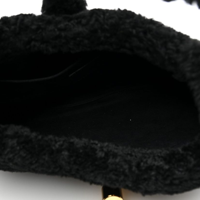 Gucci Shearling Small Jackie 1961 Shoulder Bag Black -FINAL SALE NO RETURNS