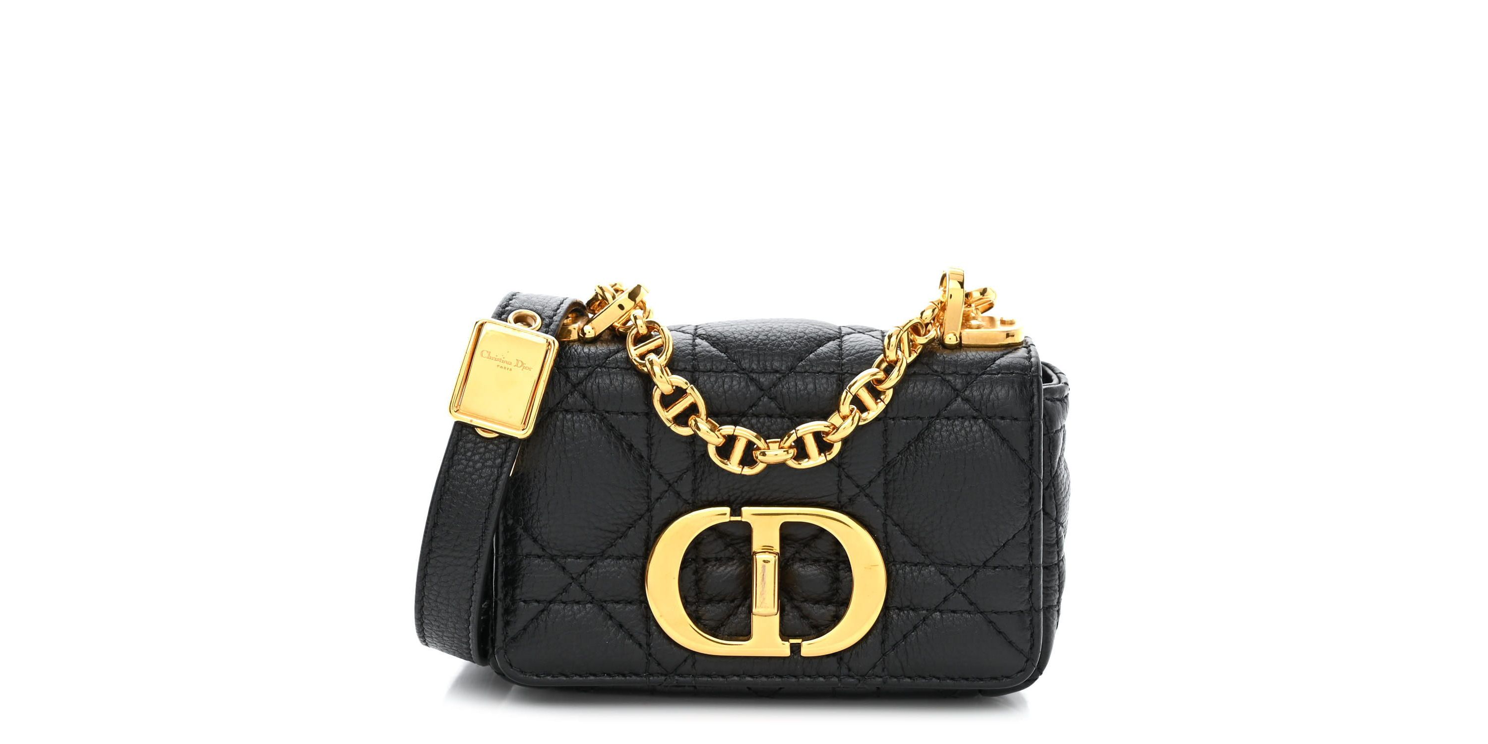 Dior Supple Calfskin Cannage Micro Caro Bag Black -FINAL SALE NO RETURNS