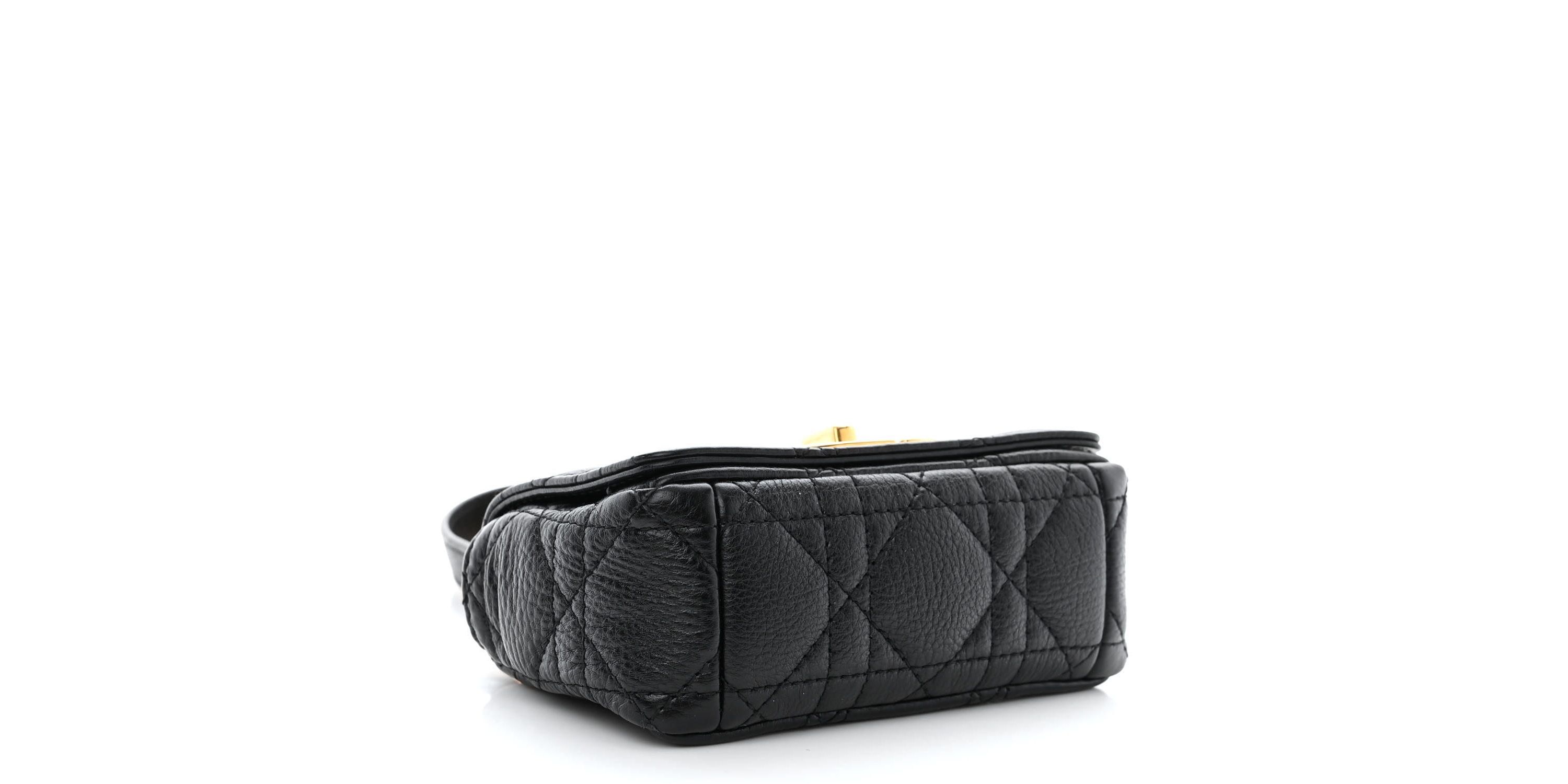 Dior Supple Calfskin Cannage Micro Caro Bag Black -FINAL SALE NO RETURNS