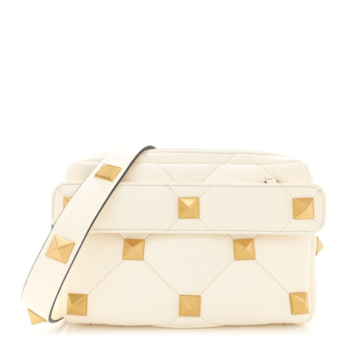 Valentino Nappa Roman Stud Crossbody Ivory -FINAL SALE NO RETURNS