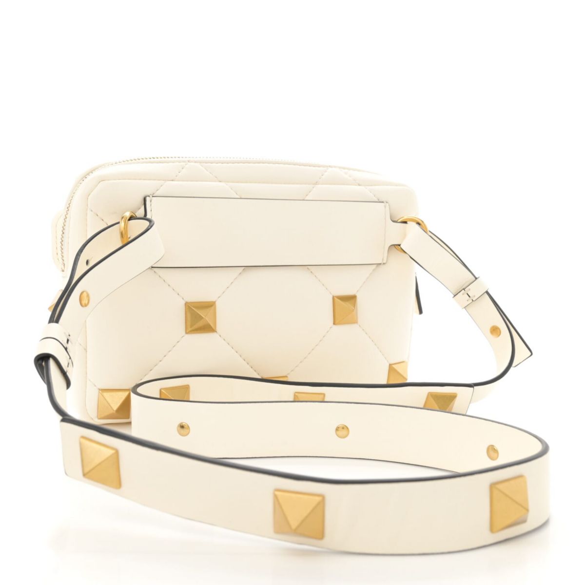 Valentino Nappa Roman Stud Crossbody Ivory -FINAL SALE NO RETURNS