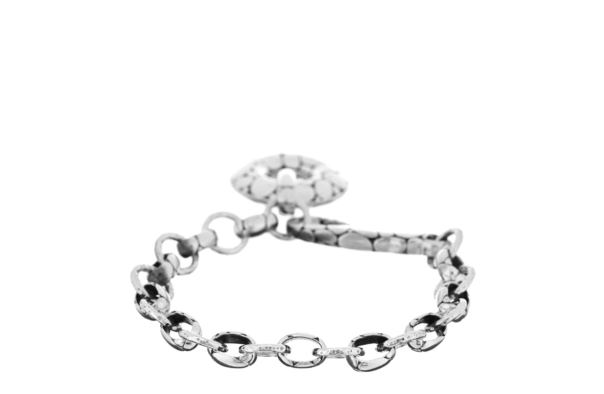 John Hardy Sterling Silver Kali Donut Charm Link Bracelet -FINAL SALE NO RETURNS