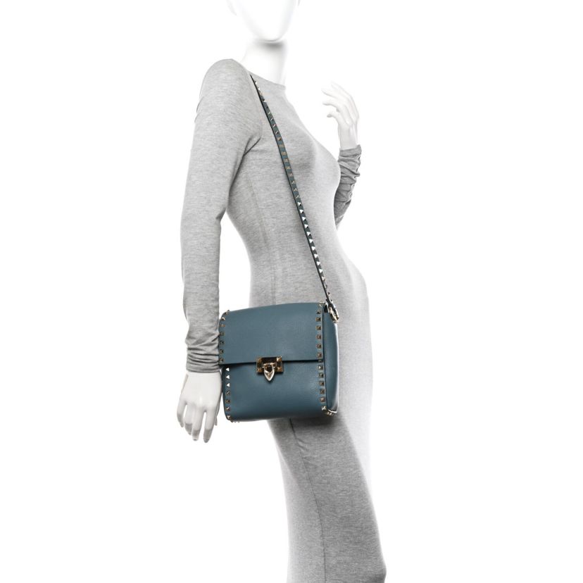 Valentino Rockstud Flip Lock Flap Messenger Bag -FINAL SALE NO RETURNS