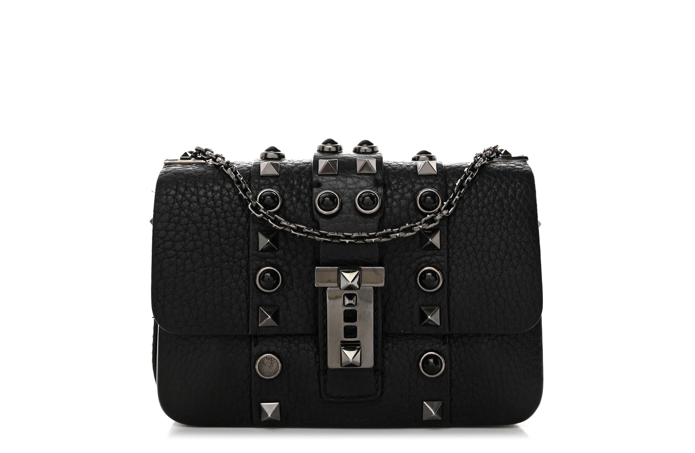 Valentino Onyx B-Rockstud Rolling Flap -FINAL SALE NO RETURNS