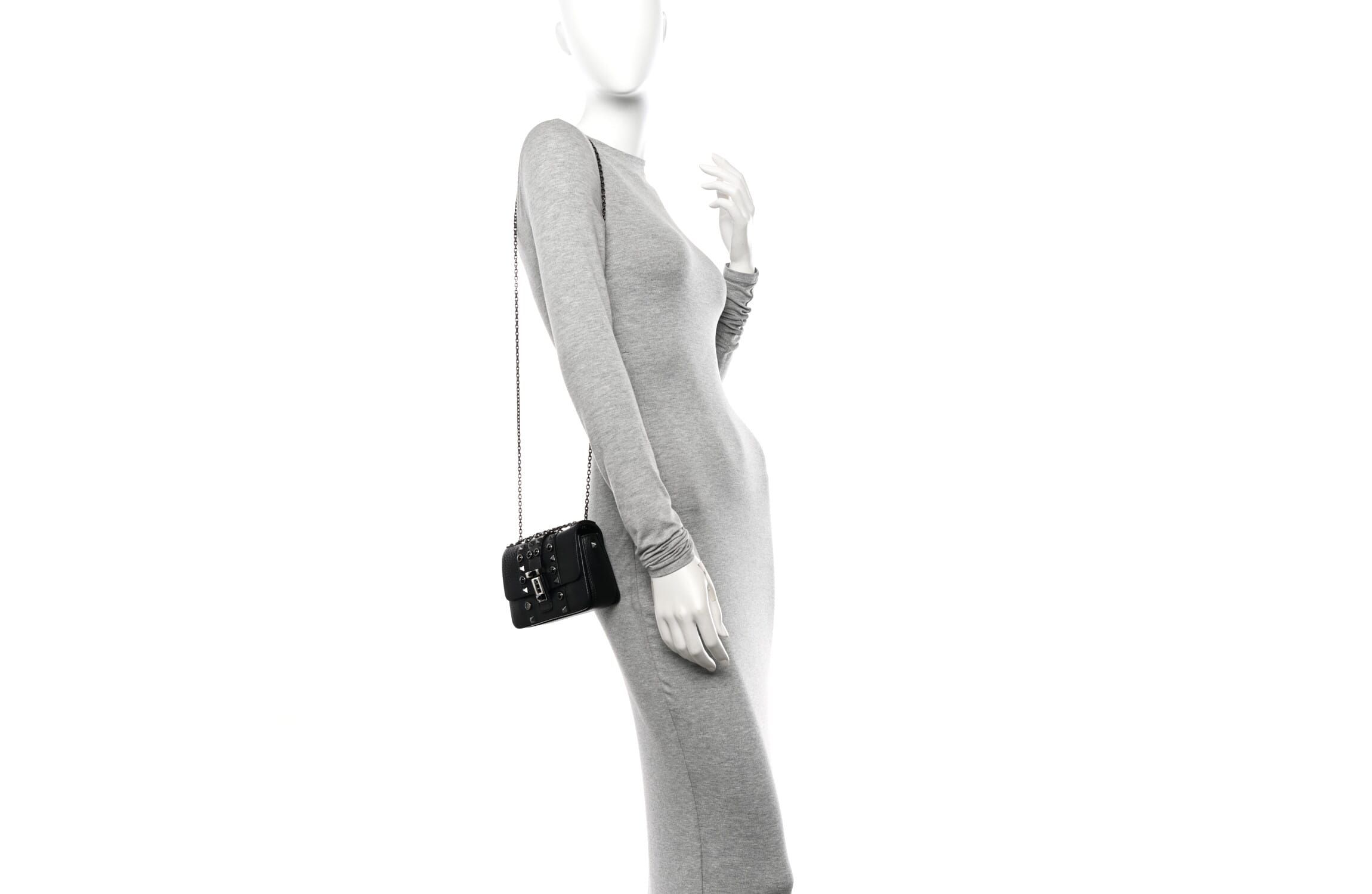 Valentino Onyx B-Rockstud Rolling Flap -FINAL SALE NO RETURNS