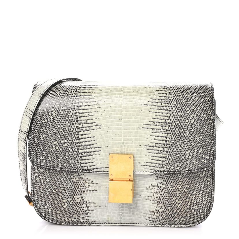 Celine Lizard Small Classic Box Flap Bag Natural -FINAL SALE NO RETURNS