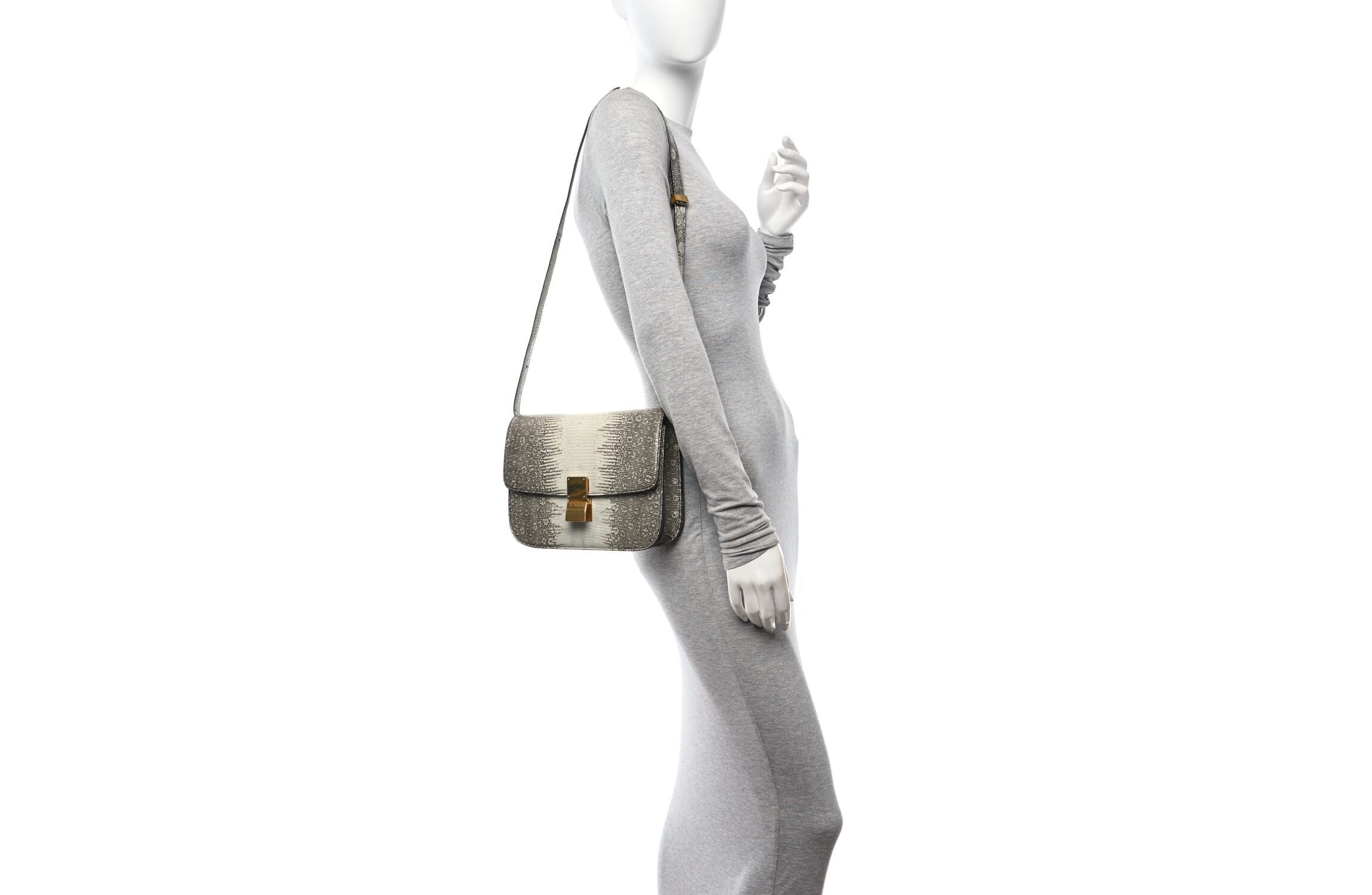 Celine Lizard Small Classic Box Flap Bag Natural -FINAL SALE NO RETURNS