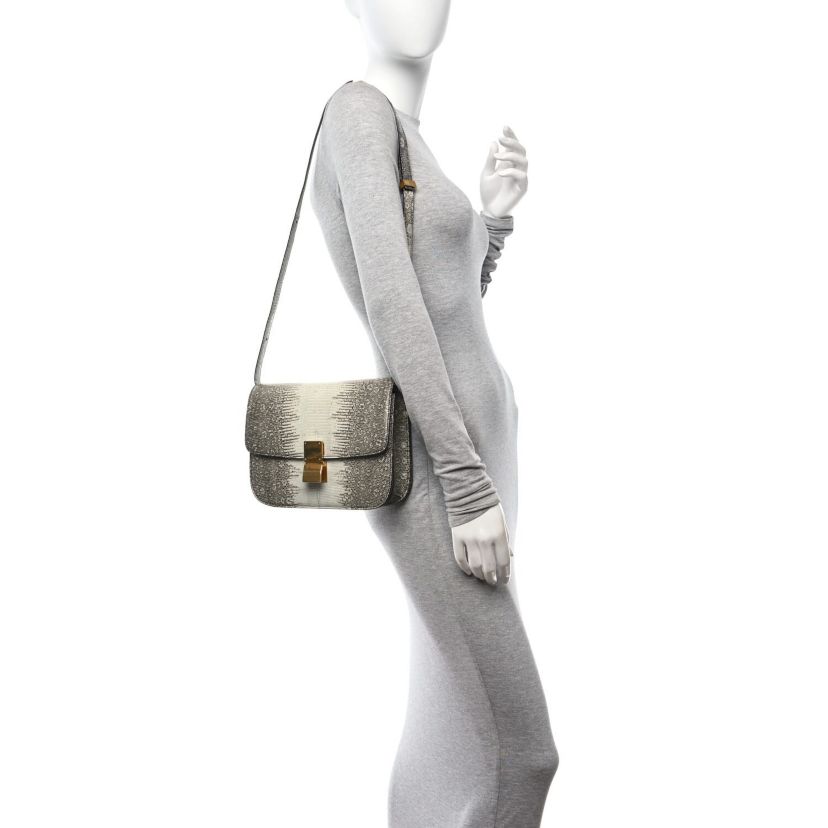 Celine Lizard Small Classic Box Flap Bag Natural -FINAL SALE NO RETURNS