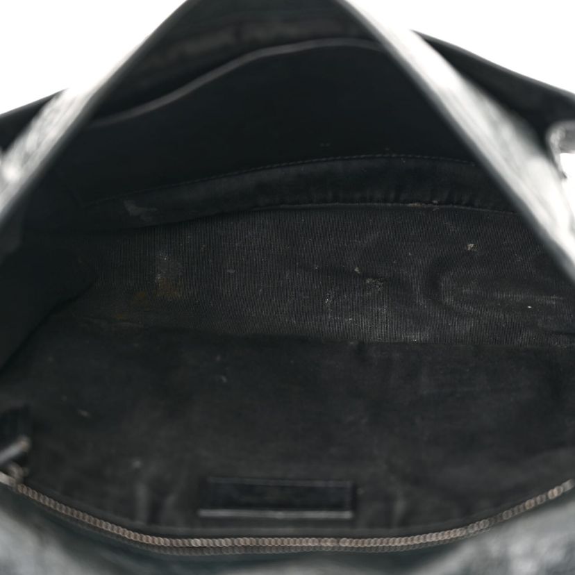 Saint Laurent Crinkled Calfskin Matelasse Monogram Medium Niki Chain Satchel Asphalt -FINAL SALE NO RETURNS