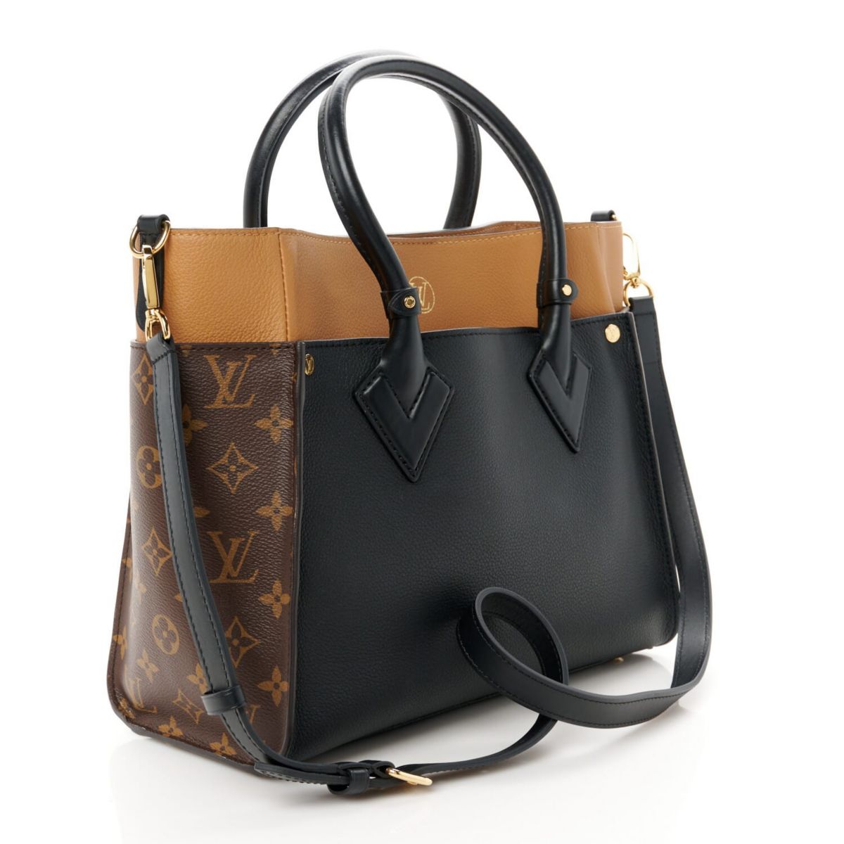 Louis Vuitton Calfskin Monogram On My Side Greige -FINAL SALE NO RETURNS