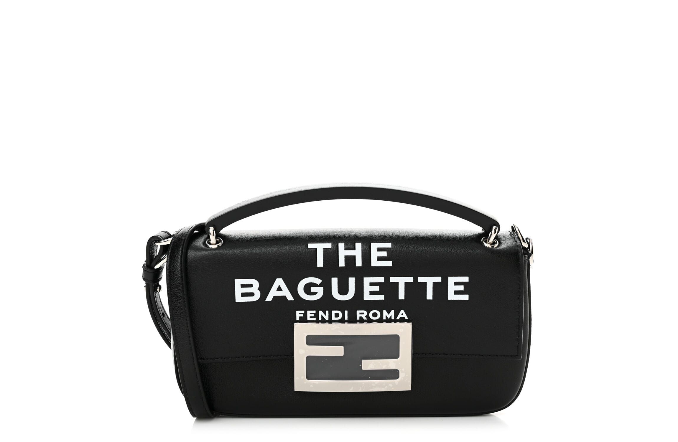 Fendi X MARC JACOBS Nappa Logo Phone Baguette Black -FINAL SALE NO RETURNS