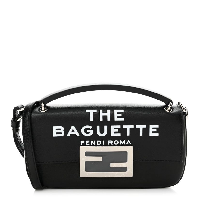 Fendi X MARC JACOBS Nappa Logo Phone Baguette Black -FINAL SALE NO RETURNS