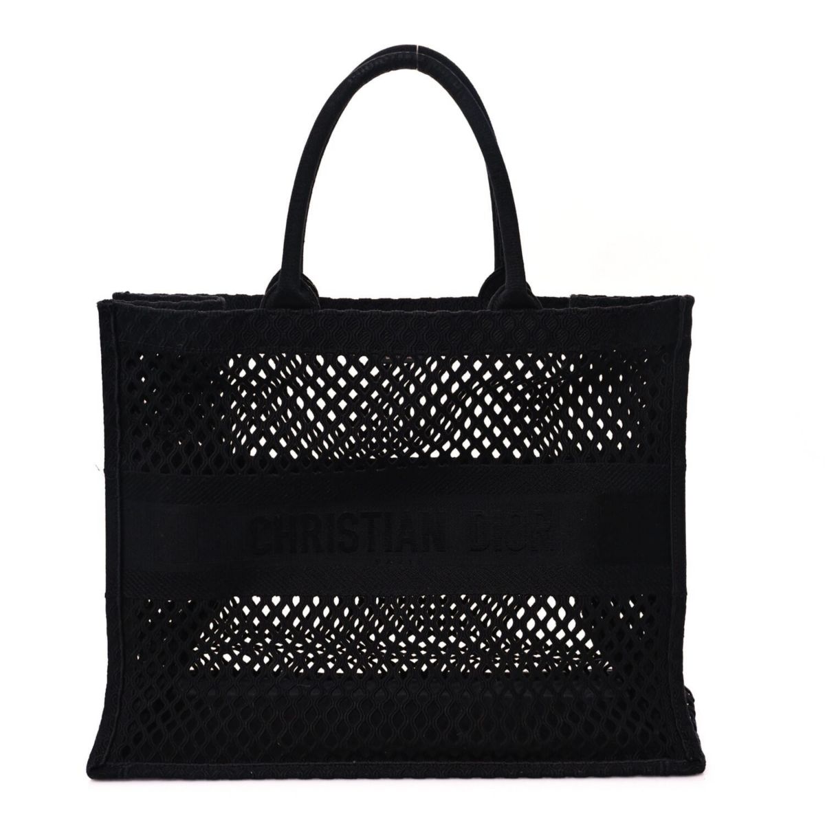 Dior Mesh Embroidered Book Tote Black -FINAL SALE NO RETURNS