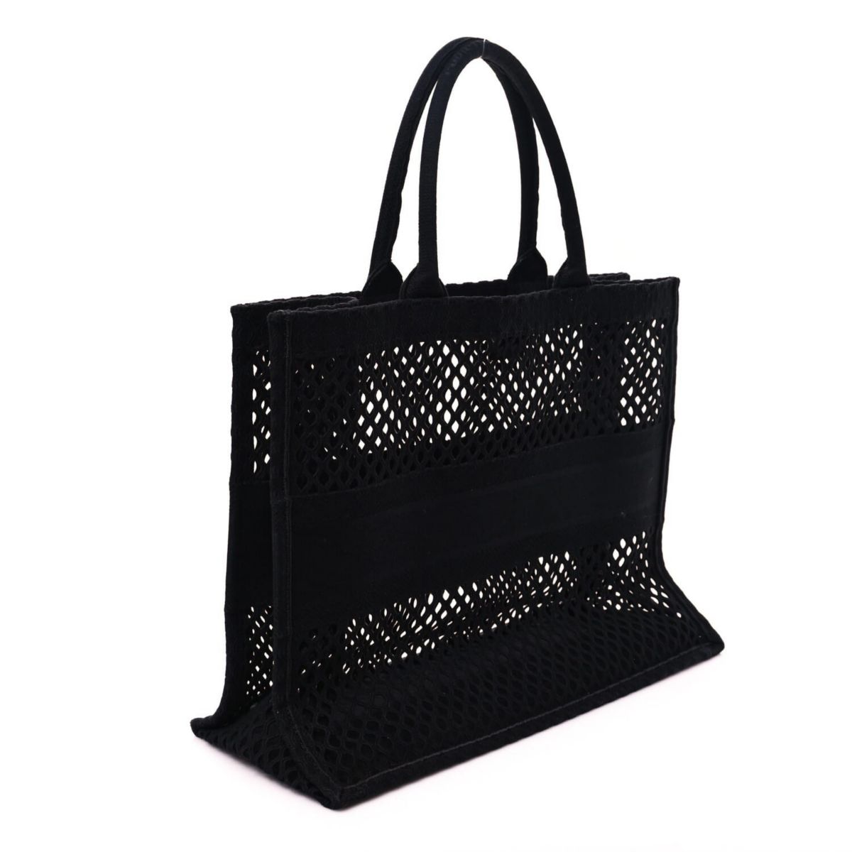 Dior Mesh Embroidered Book Tote Black -FINAL SALE NO RETURNS