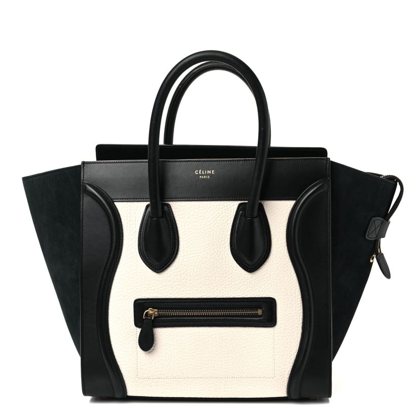 Celine Drummed Calfskin Micro Luggage Black -FINAL SALE NO RETURNS