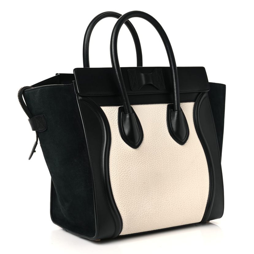 Celine Drummed Calfskin Micro Luggage Black -FINAL SALE NO RETURNS