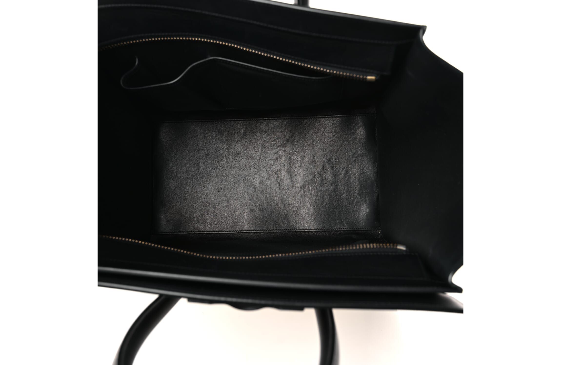 Celine Drummed Calfskin Micro Luggage Black -FINAL SALE NO RETURNS