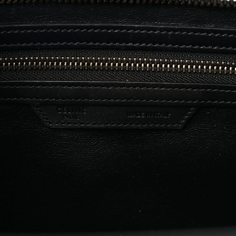 Celine Drummed Calfskin Micro Luggage Black -FINAL SALE NO RETURNS
