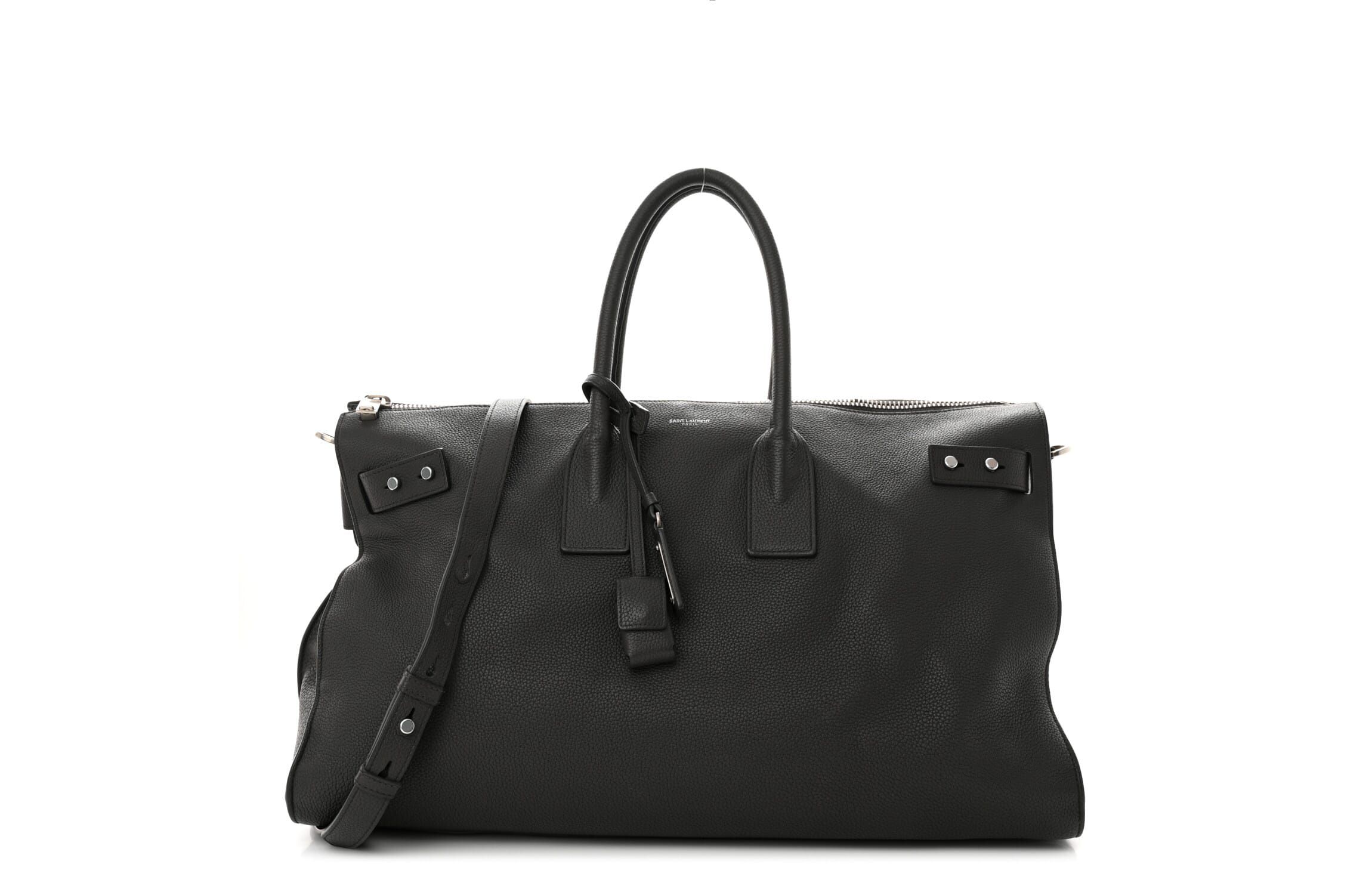Saint Laurent Grained Calfskin Sac De Jour Souple Duffle 36H Asphalt Gray -FINAL SALE NO RETURNS