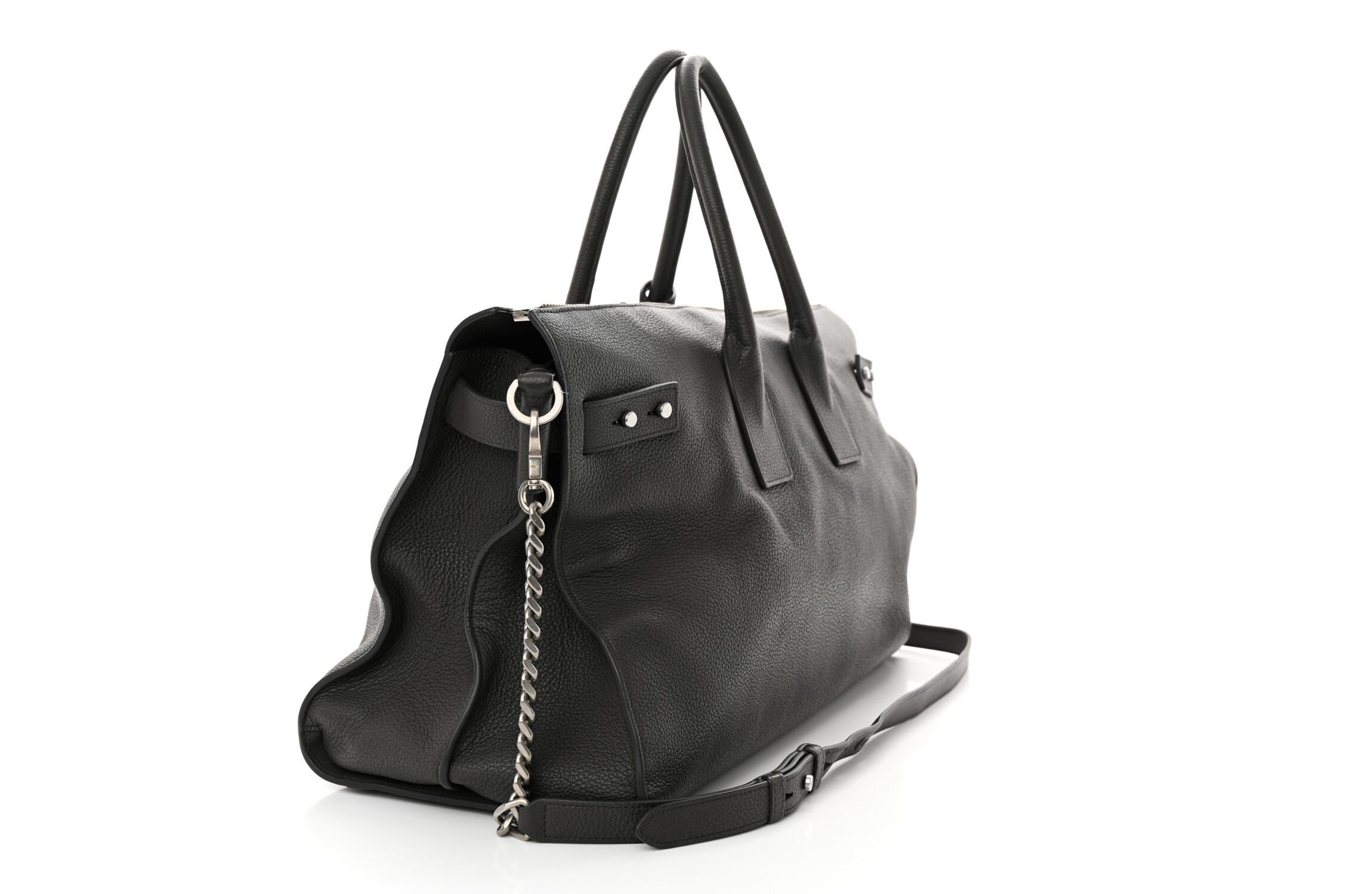 Saint Laurent Grained Calfskin Sac De Jour Souple Duffle 36H Asphalt Gray -FINAL SALE NO RETURNS