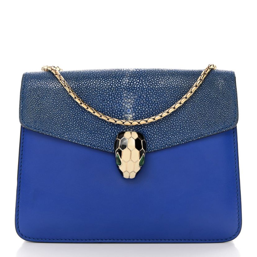 Bvlgari Calfskin Serpenti Forever Crossbody Flamingo Quartz -FINAL SALE NO RETURNS