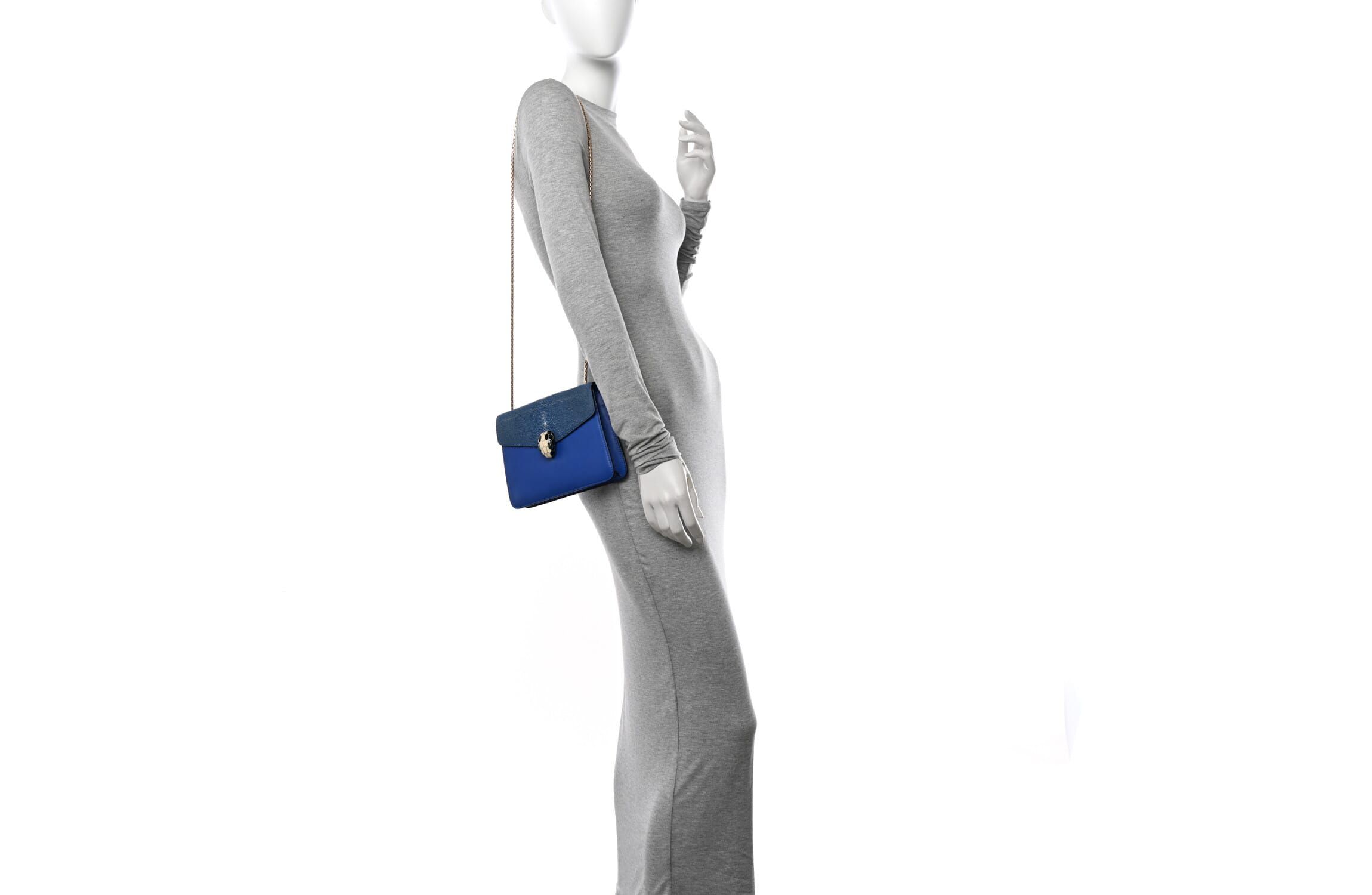 Bvlgari Calfskin Serpenti Forever Crossbody Flamingo Quartz -FINAL SALE NO RETURNS