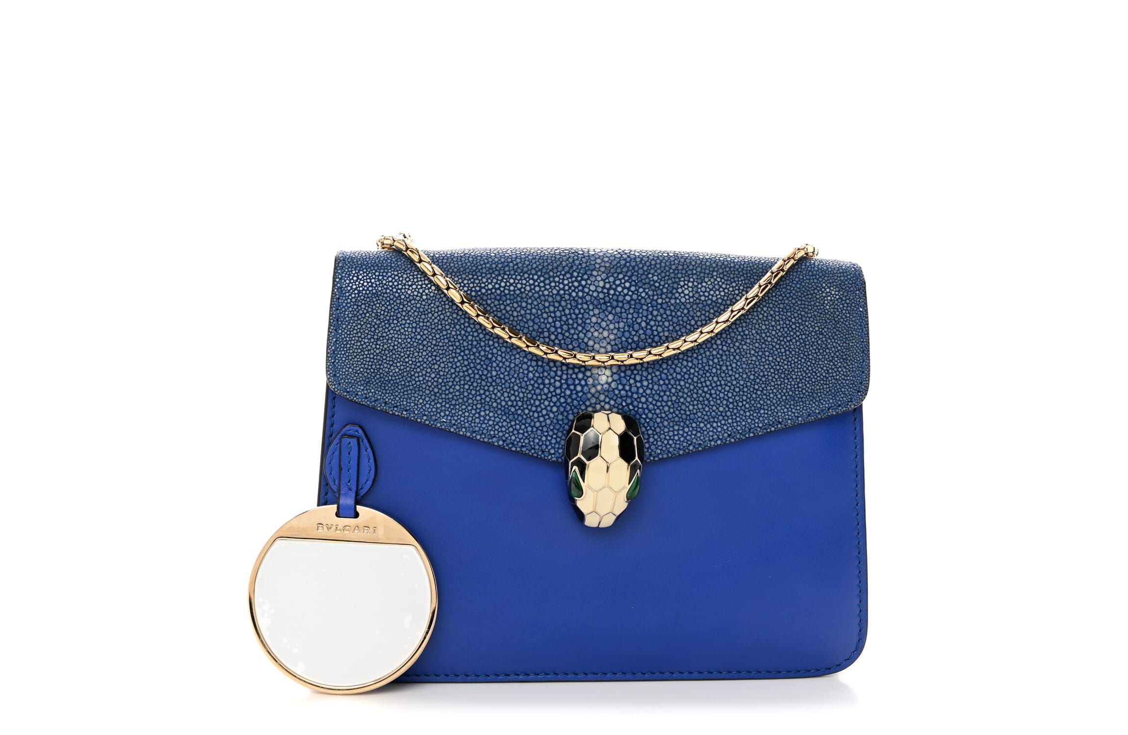 Bvlgari Calfskin Serpenti Forever Crossbody Flamingo Quartz -FINAL SALE NO RETURNS