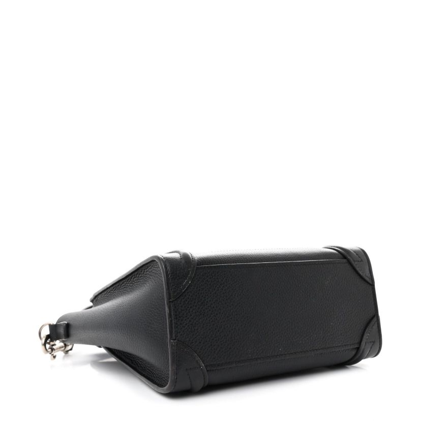 Celine Drummed Calfskin Micro Luggage Black -FINAL SALE NO RETURNS