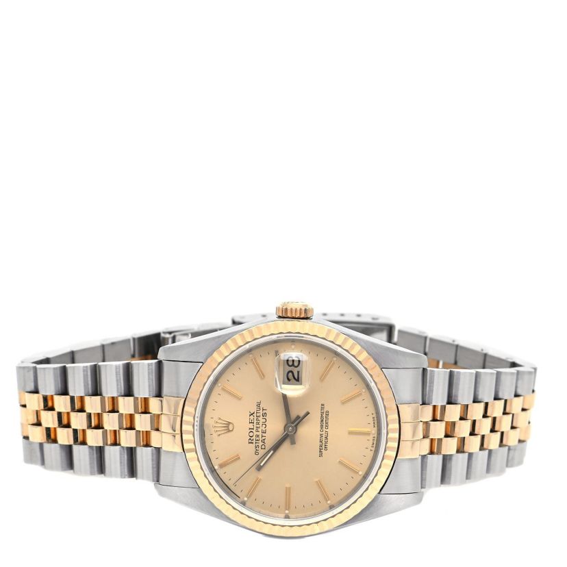 Rolex Stainless Steel 18K Yellow Gold 36mm Oyster Perpetual Datejust Watch Champagne 16233 -FINAL SALE NO RETURNS