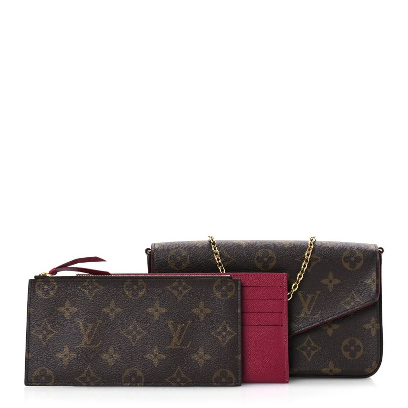 Louis Vuitton Monogram Pochette Felicie Chain Wallet Fuchsia -FINAL SALE NO RETURNS