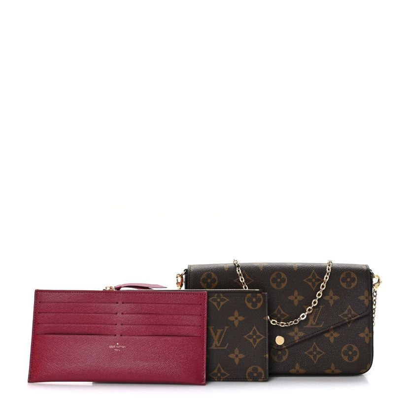 Louis Vuitton Monogram Pochette Felicie Chain Wallet Fuchsia -FINAL SALE NO RETURNS
