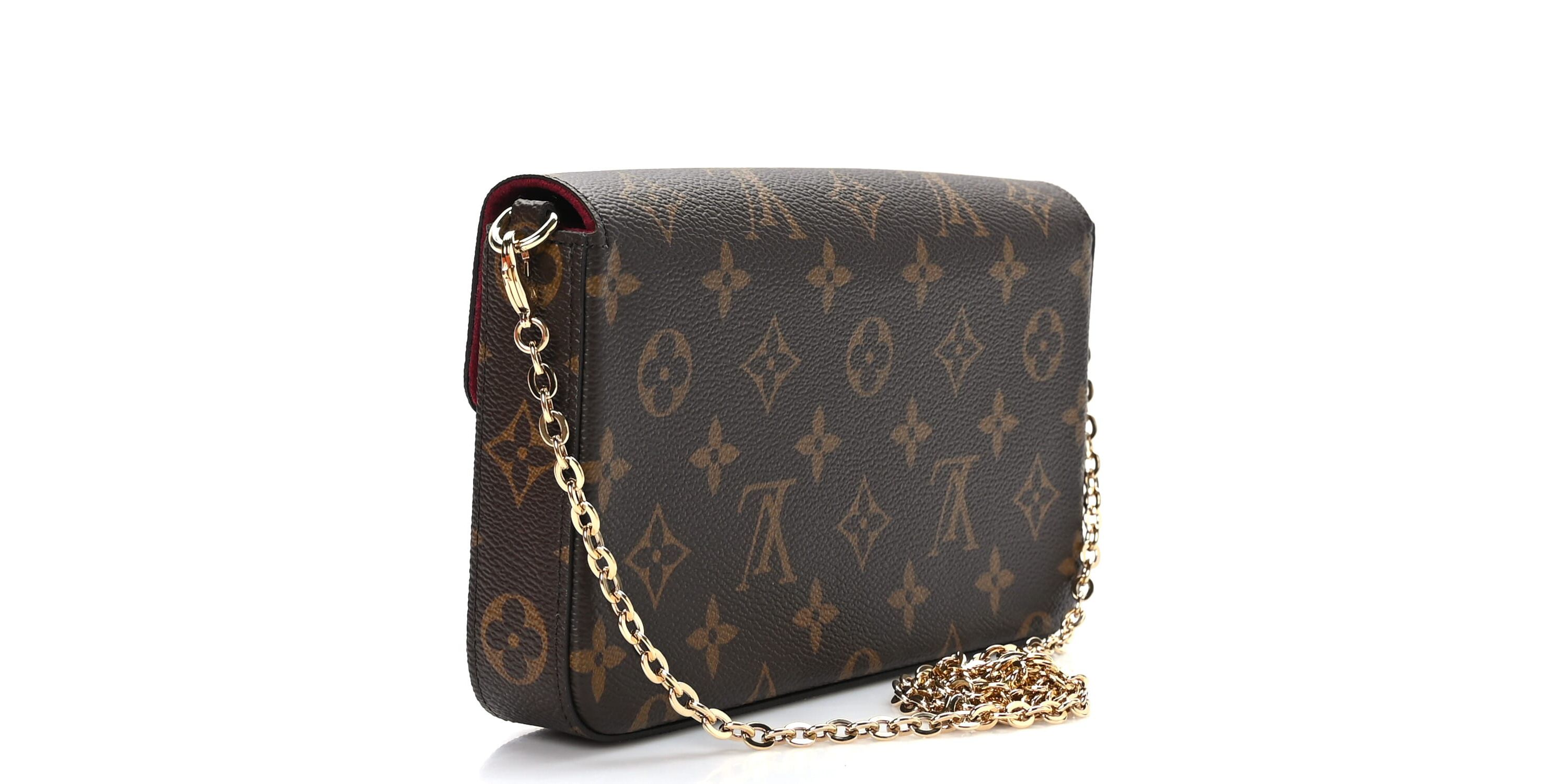 Louis Vuitton Monogram Pochette Felicie Chain Wallet Fuchsia -FINAL SALE NO RETURNS