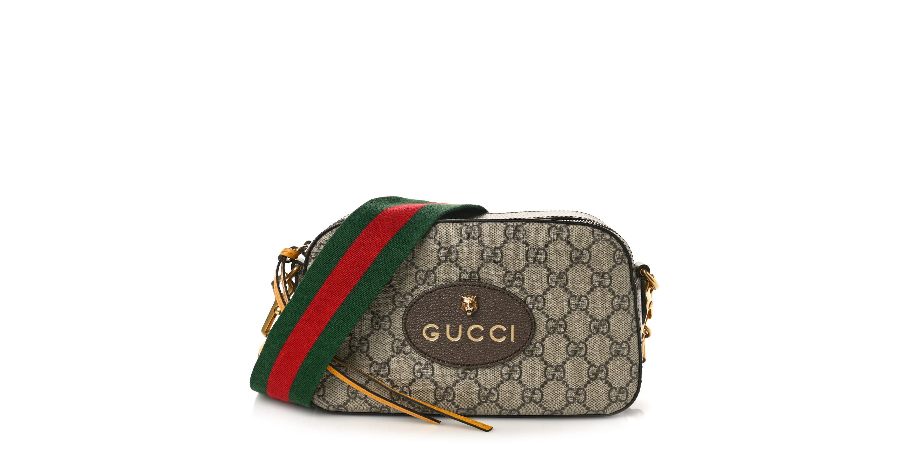 Gucci GG Supreme Monogram Web Neo Vintage Shoulder Bag Beige New Acero Crop -FINAL SALE NO RETURNS
