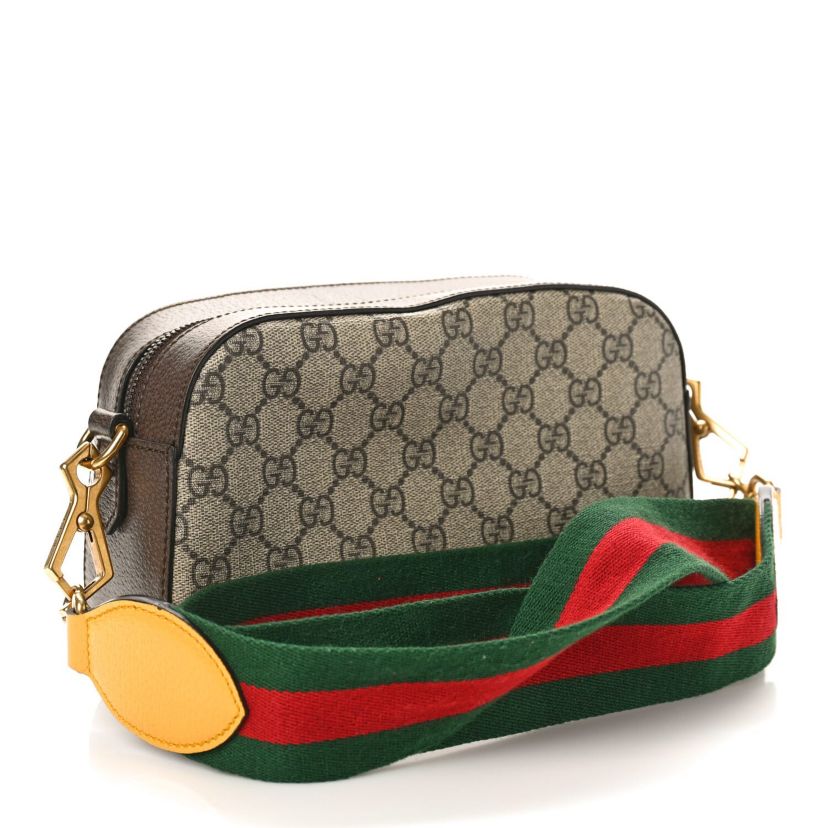 Gucci GG Supreme Monogram Web Neo Vintage Shoulder Bag Beige New Acero Crop -FINAL SALE NO RETURNS