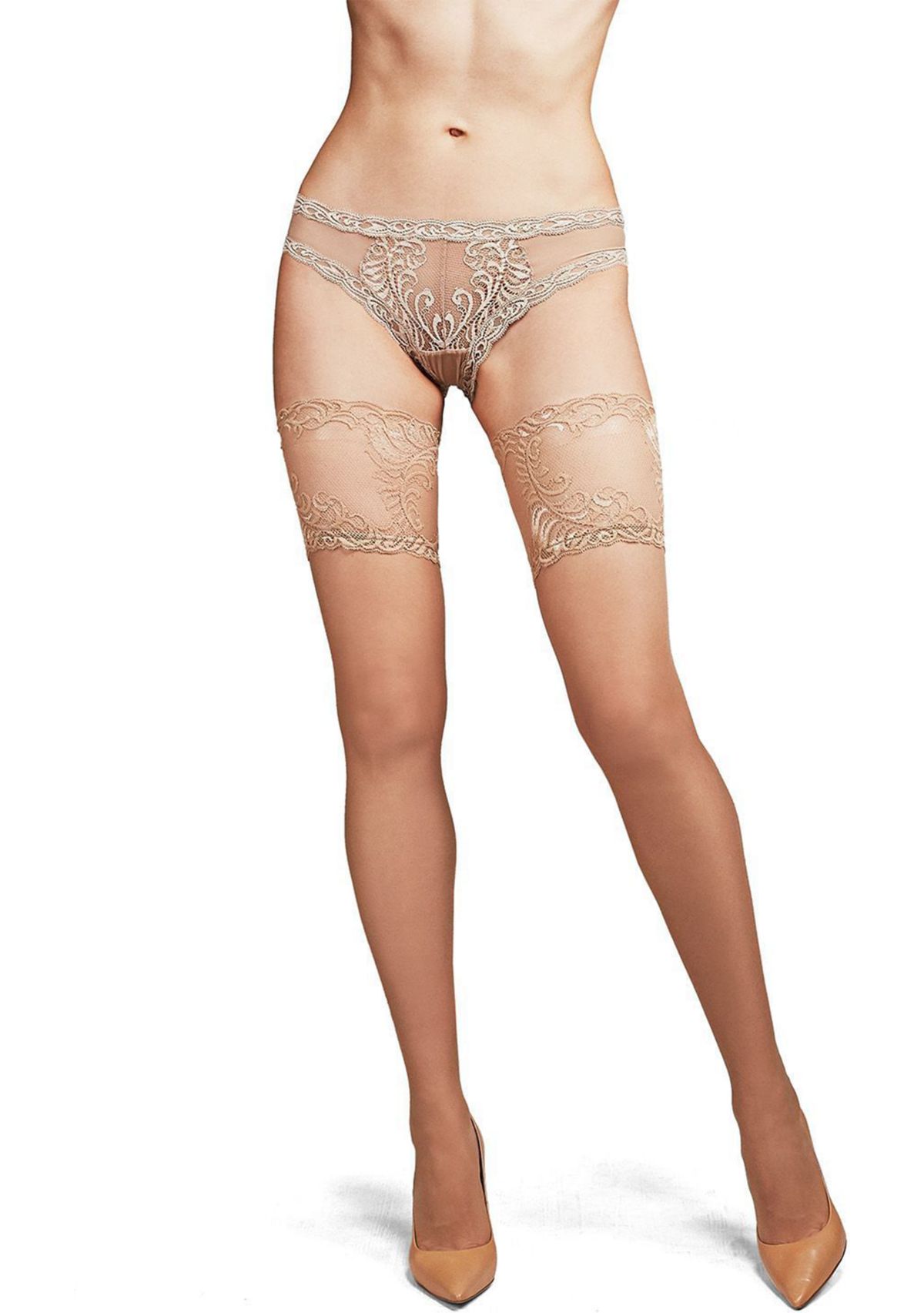 Feather Escape Thigh High Socks