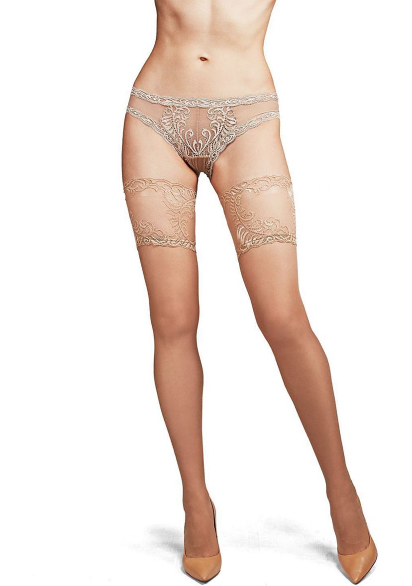 Feather Escape Thigh High Socks