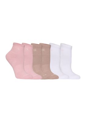 Calvin Klein Women's Cushion High Top Quarter Socks - 3 Pack, Pink, 7-12