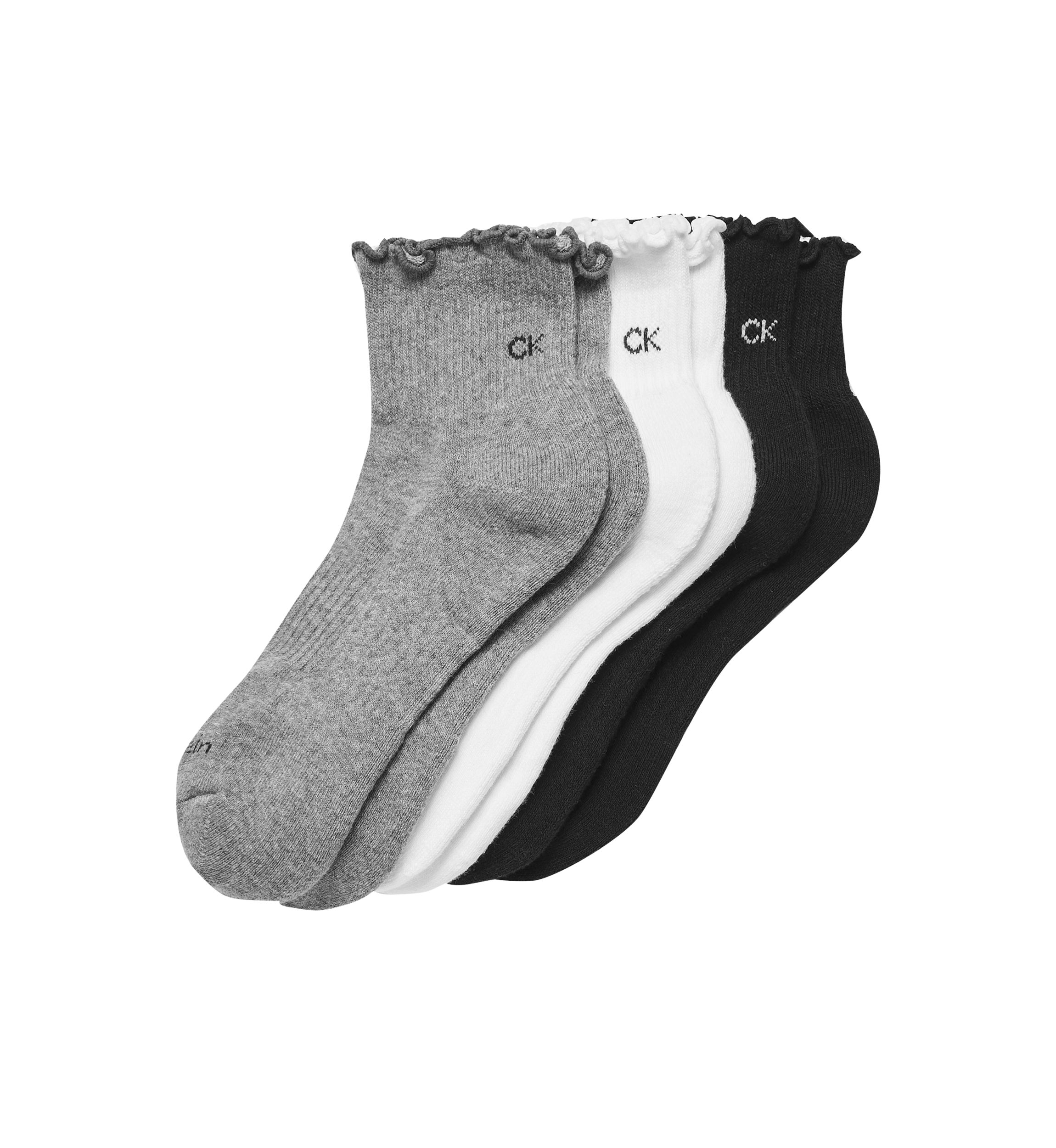 Cushion Ruffle Quarter Socks - 3 Pack