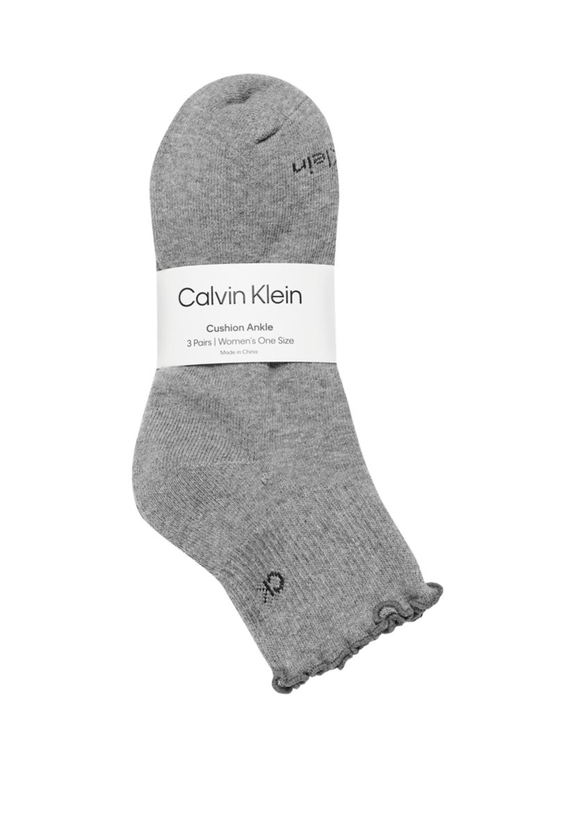 Cushion Ruffle Quarter Socks - 3 Pack