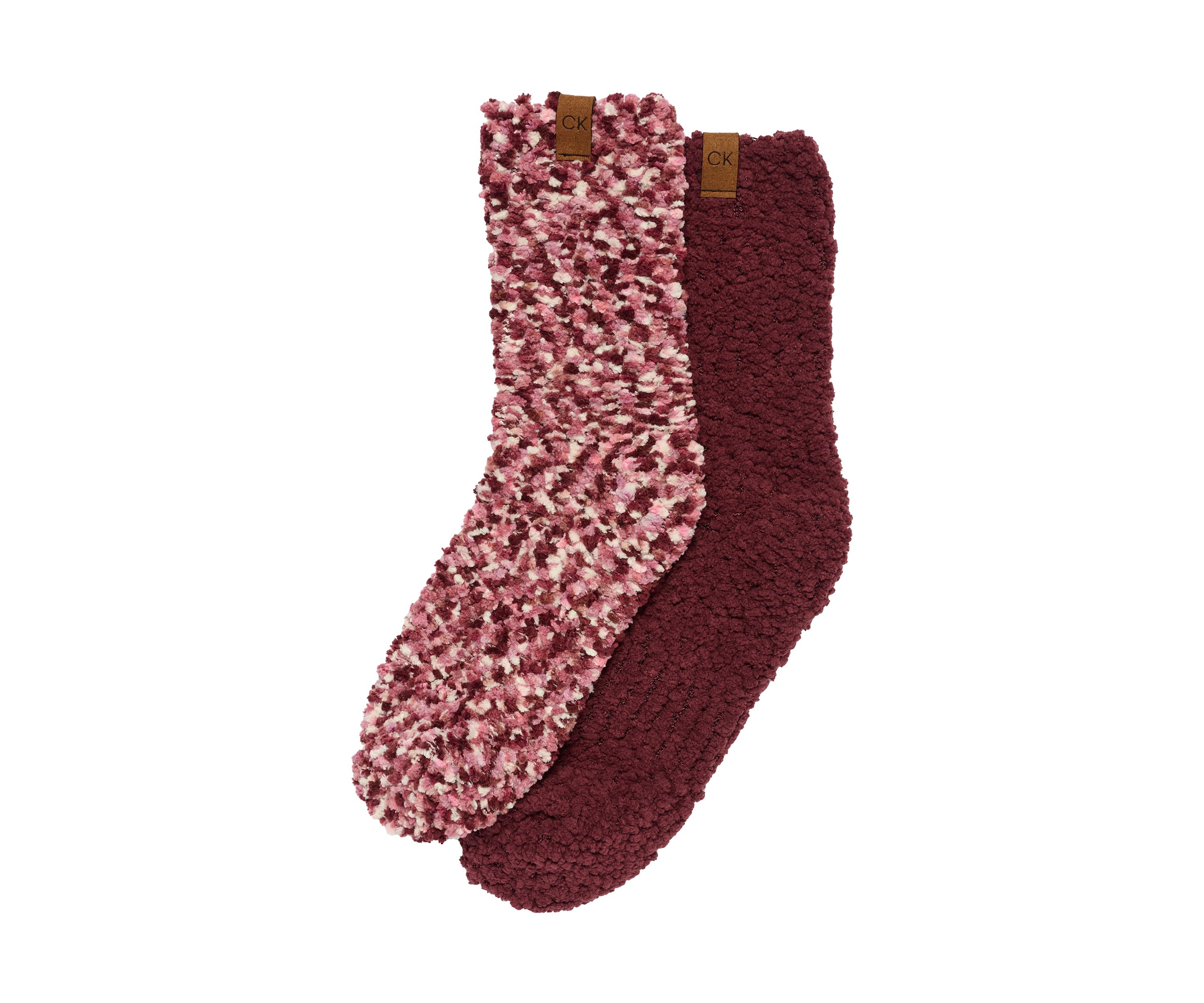 2-Pack of Popcorn Texture Fluffy Crew Socks 