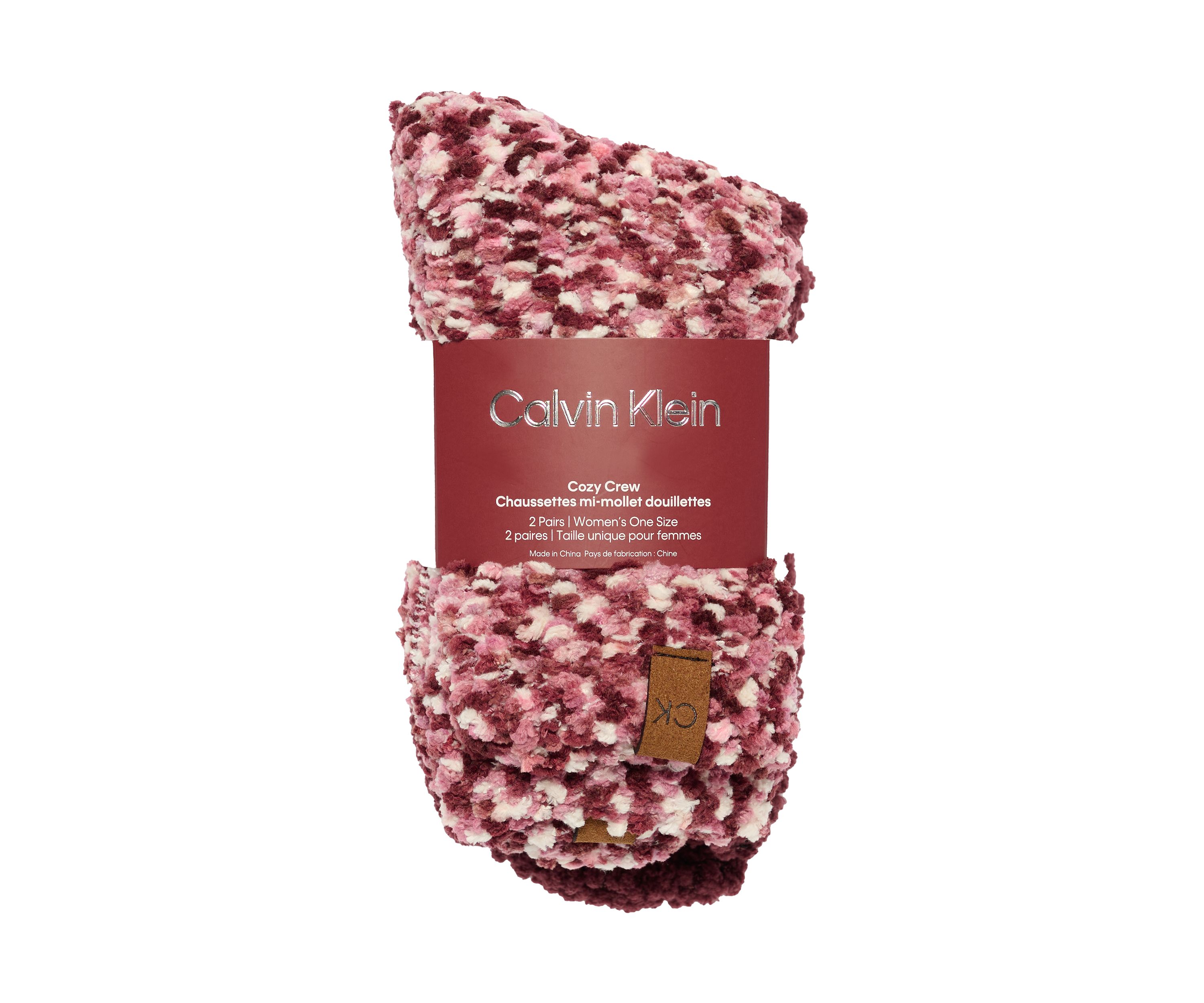2-Pack of Popcorn Texture Fluffy Crew Socks 