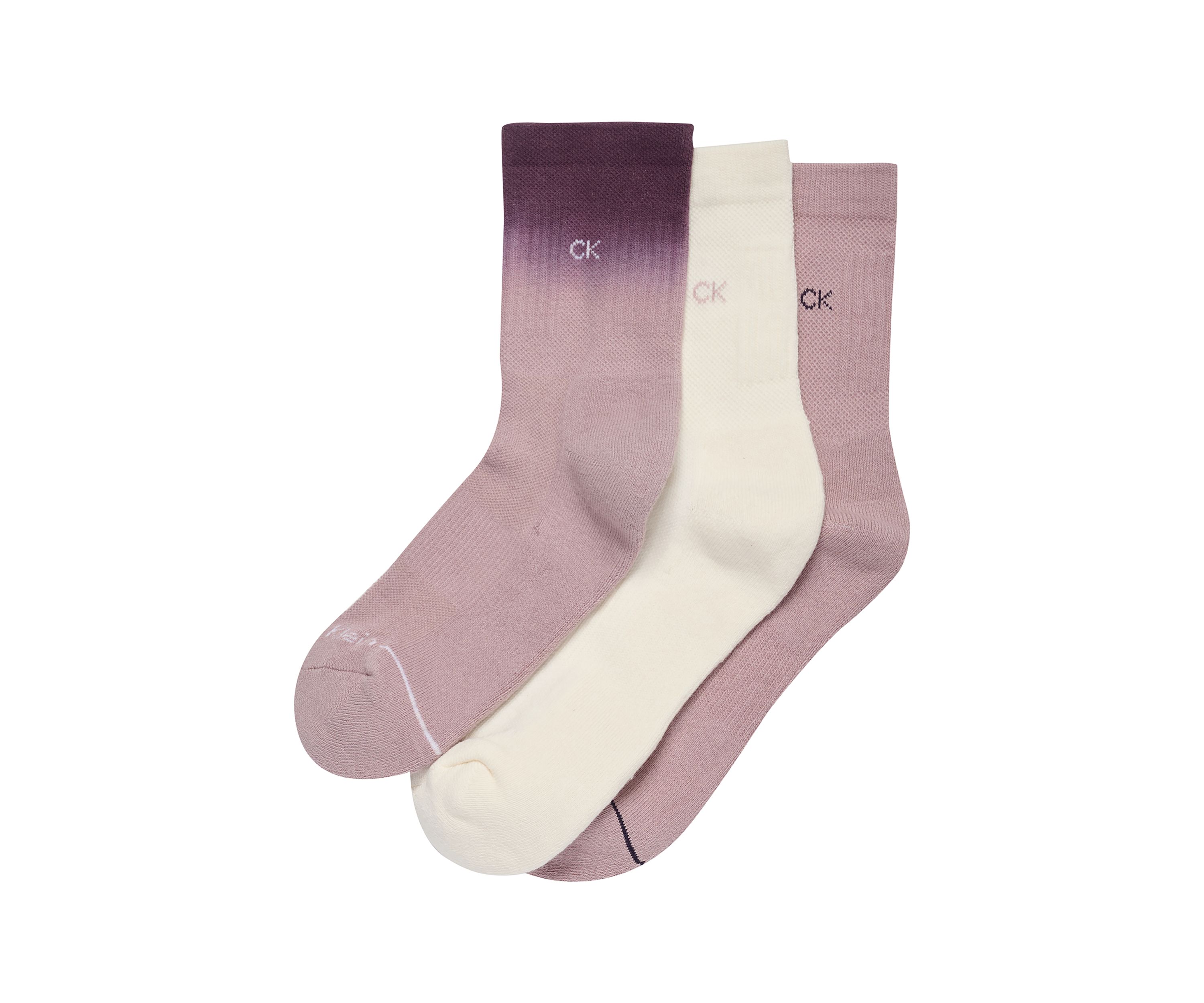 Ombré Dye Cushion Mid Crew Socks - 3 Pack