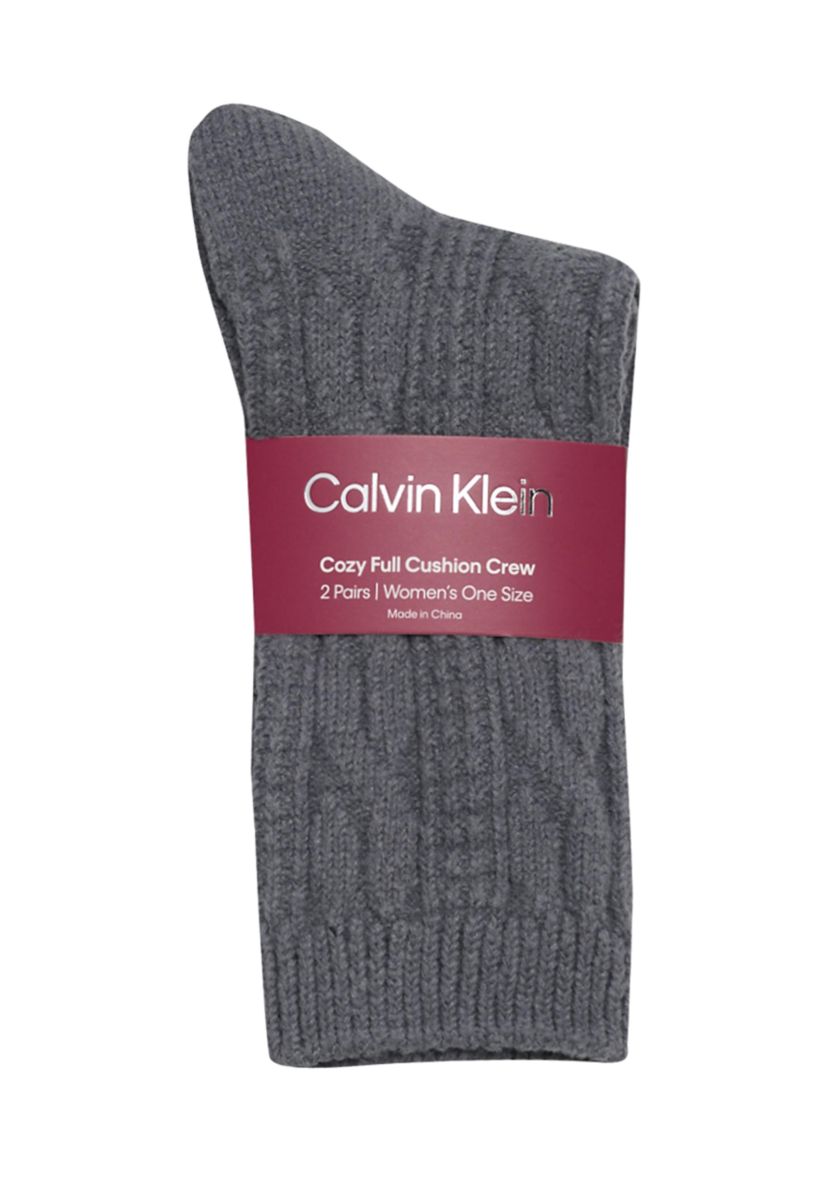 Plush Cable Knit Crew Socks