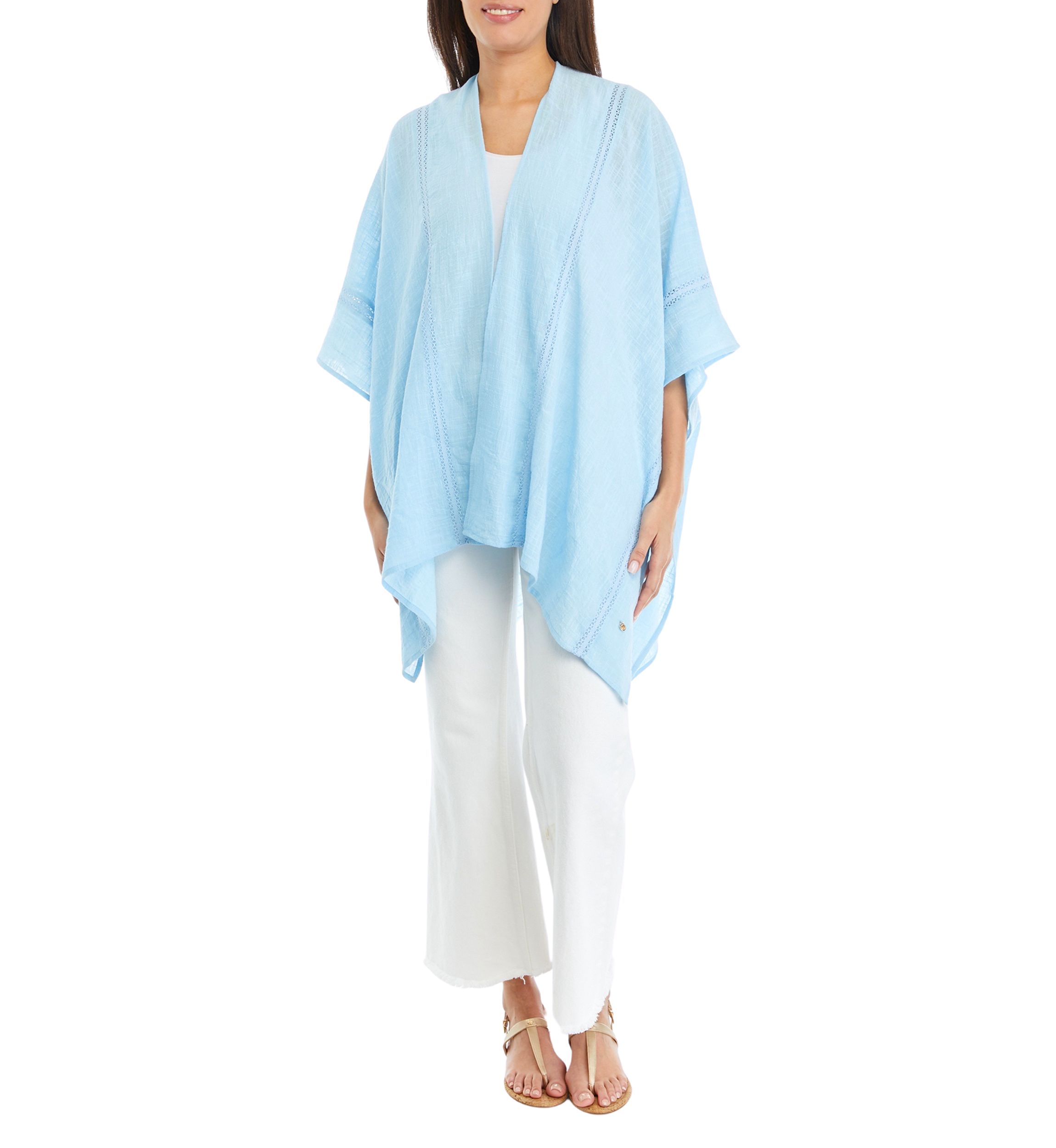 Crochet Insert Linen Ruana