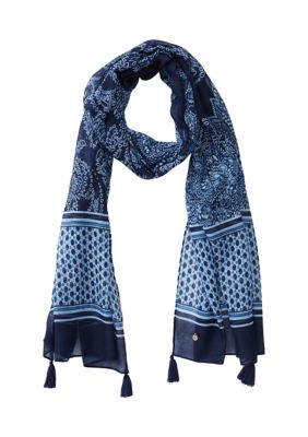 Women's Bordered Paisley Printed Scarf