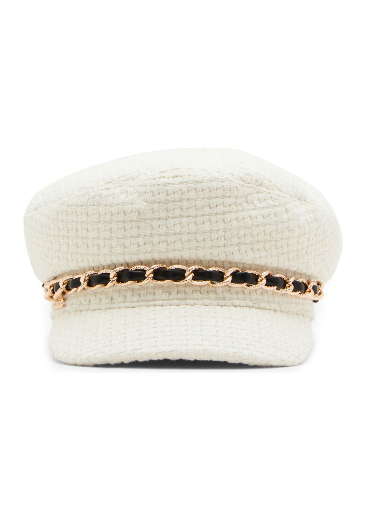 Tweed Chain Detail Cabby Hat