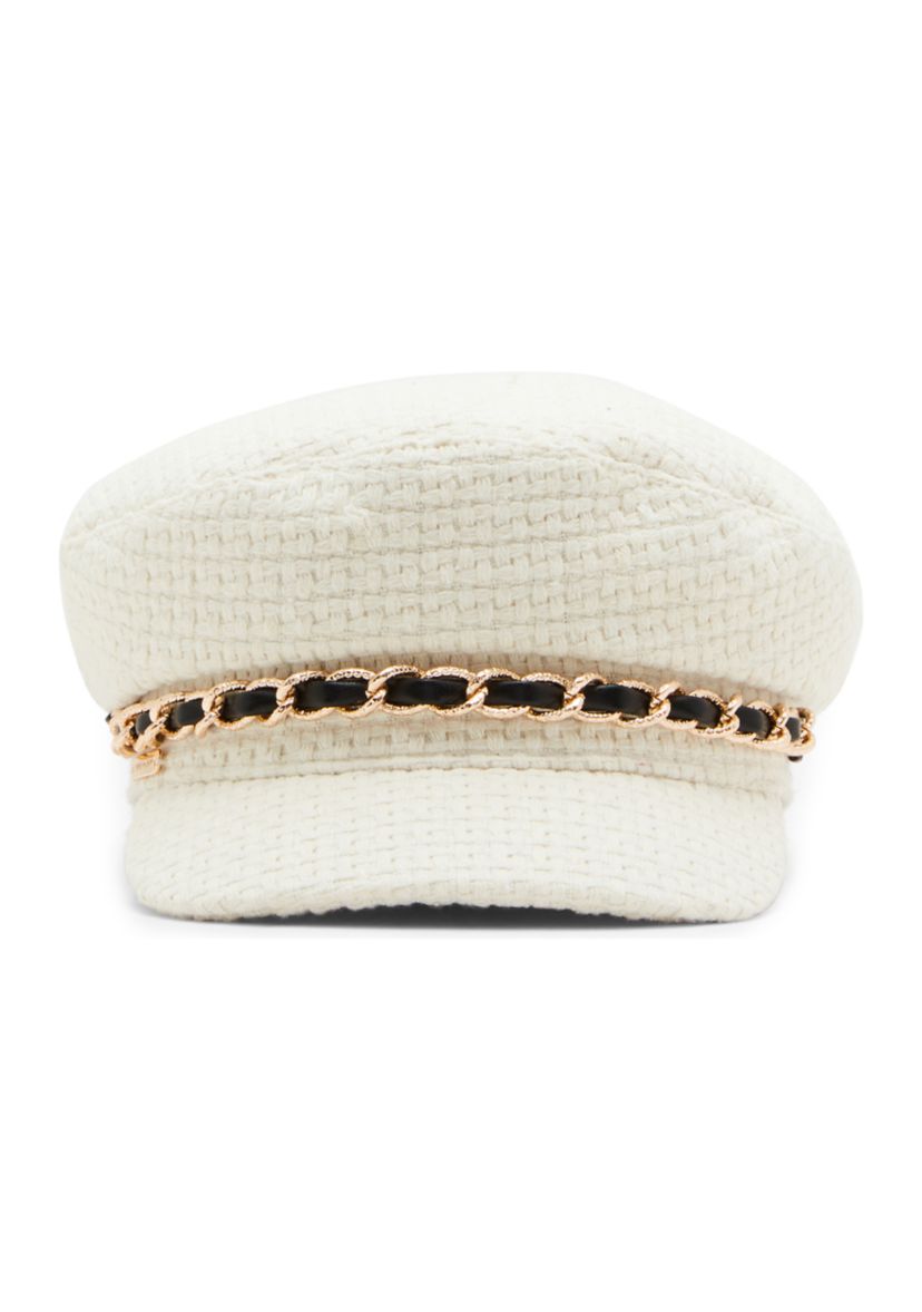 Tweed Chain Detail Cabby Hat