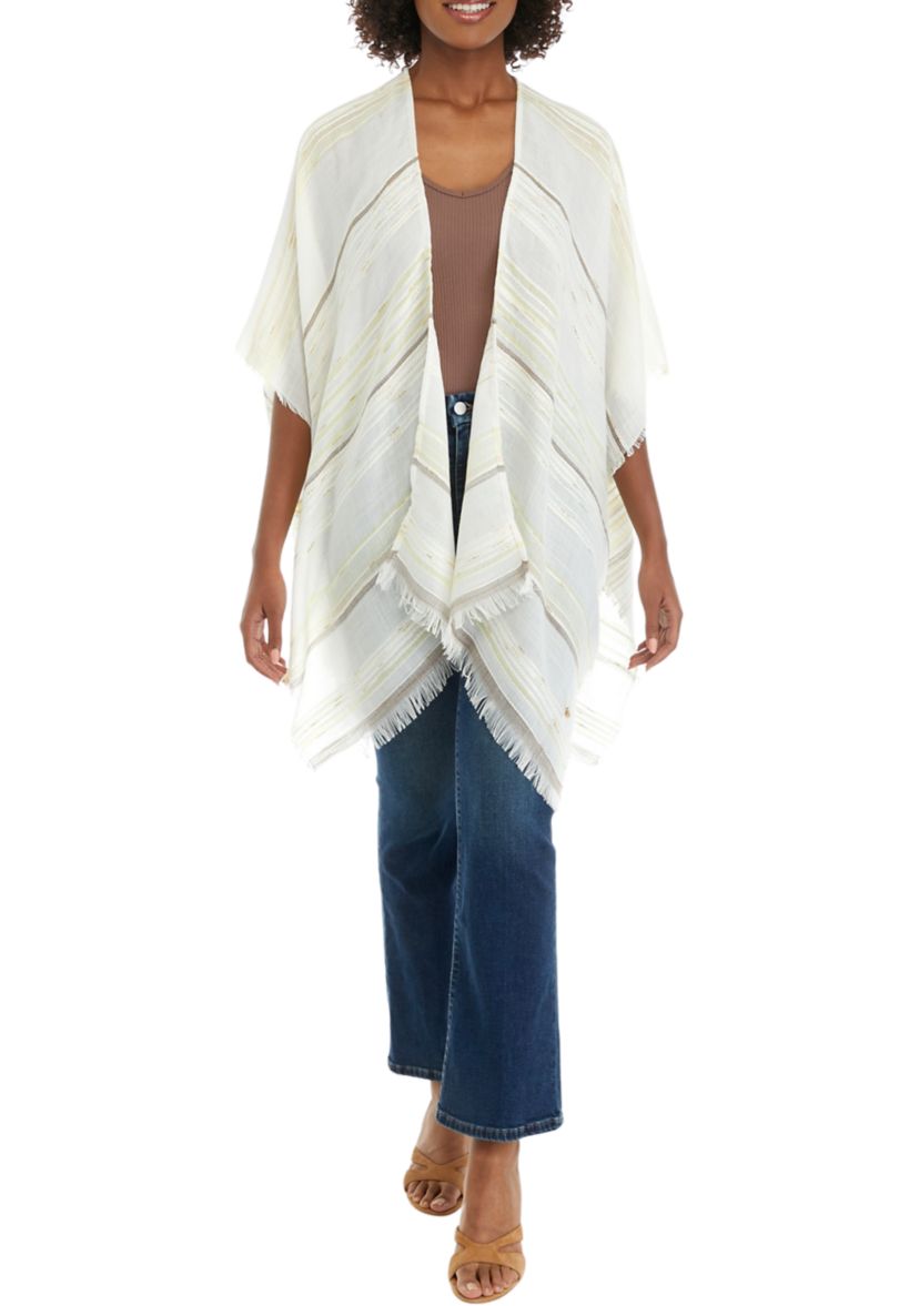 Womens Striped Ruana