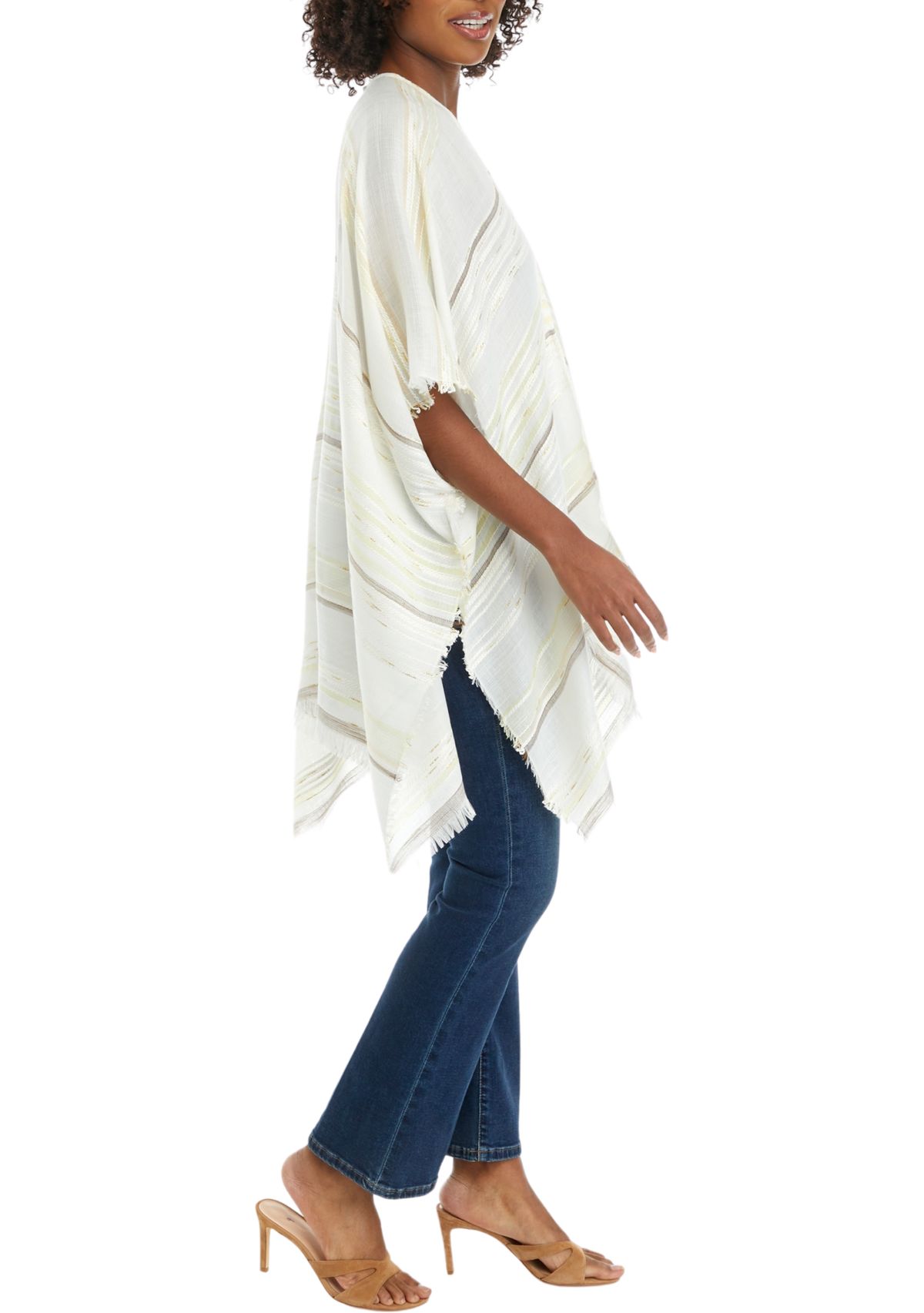 Womens Striped Ruana