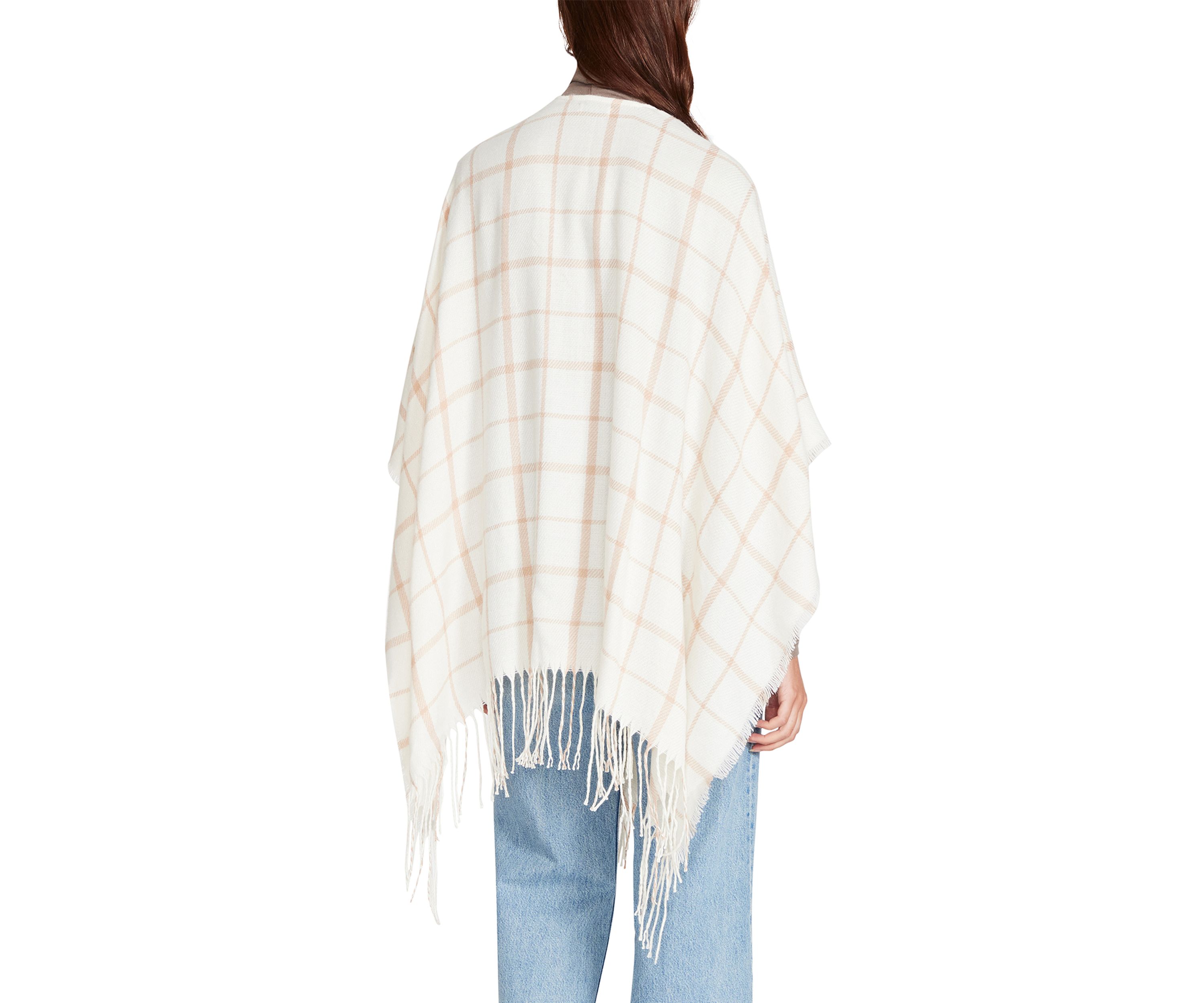 Womens Plaid Pull Through Ruana 